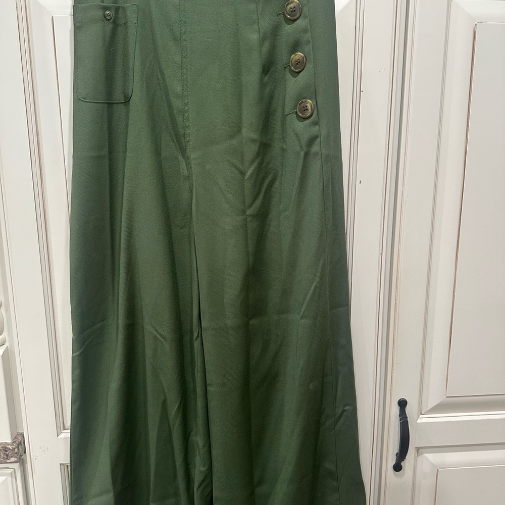 Collectif 1940s Green Wide-Leg Trousers